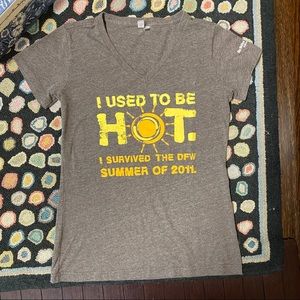 Graphic Soft Gray T-shirt I Survived the DFW Summer of 2011 Cotton Blend